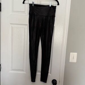 SPANX Black High-Waisted leather Leggings